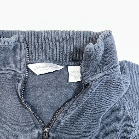 Eddie Bauer Mens Black Sweater Shirt Quarter Zip Size Small - Picture 2 of 8
